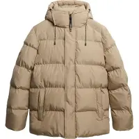 Superdry Homme Doudoune Sport Mi-longue à Capuche Beige Taille: S