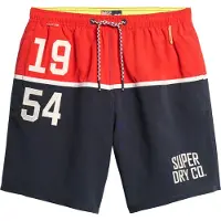 Superdry pour homme. M3010249A Maillot de bain de 43,2 cm avec logo nautique marine (S), Beachwear, Polister recyclé, Durable