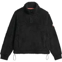 Superdry Femme Polaire Teddy Super Douce à Col Boutonné Noir Taille: 38