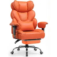 COMHOMA Chaise de gaming ergonomique, chaise de bureau 180 kg, avec soutien lombaire et repose-pieds réglables, design hybride en cuir synthétique et maille, fauteuil de direction