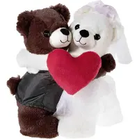 Heunec Affectueux oursons de mariage avec cœur, ours + oursonne