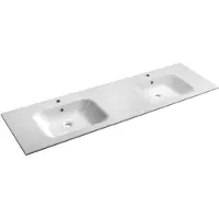 Hak ARECA lavabo double en fonte de marbre 181x51,5cm, blanc