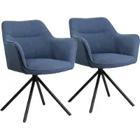 Happy Garden Lot de 2 chaises en tissu bleu DANNA