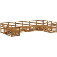 vidaXL Ensemble de salon de jardin 7 pièces en bois d'acacia massif, finition naturelle