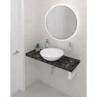 Sapho Plateau de lavabo AVICE 80 x 36 cm, épaisseur 5 cm, pierre brisée
