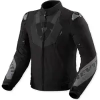 REV'IT! Veste textile imperméable Revit Hyperspeed 3 H2O pour moto, noir/gris, 2XL