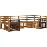 vidaXL Ensemble de salon de jardin 5 pièces en bois d'acacia massif, finition naturelle