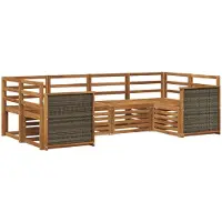 vidaXL Ensemble de salon de jardin 5 pièces en bois d'acacia massif, finition naturelle