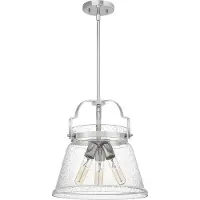 QUOIZEL Elstead Wimberley Lampe à suspendre E27 triple chrome poli transparent avec bulles d'air