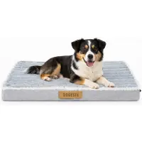 Dogeste Spini panier orthopédique pour chien en velours côtelé, respectueux des articulations, lavable, antidérapant, 90x50x8 cm