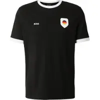 BOSS pour homme. 50562134 T-shirt avec drapeau noir (L), Casuel, Manche courte, Le coton biologique