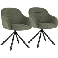 Happy Garden Lot de 2 chaises en tissu vert SAFFI