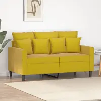 Prolenta Canapé exclusif, deux places, jaune, 120 cm, en velours
