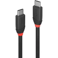 Lindy 0.5m USB 3.2 Type C to C Cable, 20Gbps, Black Line