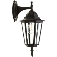 KOBI Applique d'extérieur LO4102 noire 1xE27x50W en aluminium, dimensions : 37x17x20 cm, IP54,