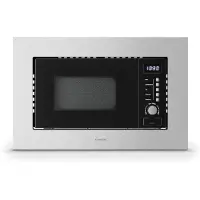 Klarstein Verosteel Micro Onde Encastrable avec Grill – 20L, 700W, 8 Programmes,Tactile, Acier Inox, Plateau Verre, Four Micro Ondes Encastrable, Acier Inoxydable