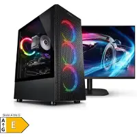Kiebel.de PC Set Gaming mit 27 Zoll TFT Raptor Intel Core i7-12700KF, 32GB, RTX 5060 Ti 8 GB, 1TB SSD, WLAN
