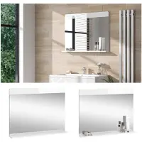 Vicco Miroir mural Izan Blanc 80.1x62cm avec étagère, Model 41516
