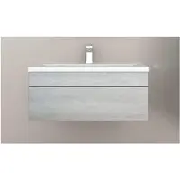 HOME DELUXE - Ensemble de meubles de salle de bain - WANGEROOGE BIG Gris - Small - incl. lavabo et accessoires complets - largeur lavabo : 60 cm | Ensemble de meubles de salle de bain lavabo