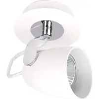 ITALUX Applique murale OXFORD blanche chromée 1xGU10x50W en métal, dimensions : 14,5 x 13 x 10 cm, IP20,
