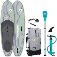 Duotone ALFA WS AIR 11'0 - Kit de planche de windsurf et de SUP iSUP pour toute la famille - 11,2 kg - Combinaison 2-en-1