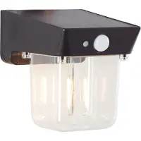 Brilliant Applique murale extérieure solaire noire PARSON | avec détecteur de mouvement | 2W 250lm 3000K | IP44 | plastique