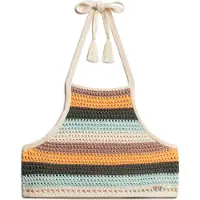 Superdry Tops en tricot crème / bleu clair / vert foncé / orange