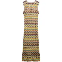 Superdry Femme Robe Mi-longue en Maille Zigzag Green Taille: 38