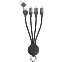 2GO 797363 USB / Type C Ladekabel Micro USB, Lightn., USB-C 15cm sw