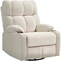 HOMCOM Fauteuil relax pivotant, fauteuil TV avec fonction d'inclinaison et fonction balancelle