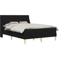 vidaXL Cadre de lit avec matelas avec tête de lit Polyester