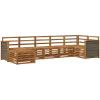 vidaXL Ensemble de salon de jardin 6 pièces en bois d'acacia massif, finition naturelle