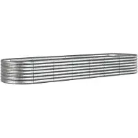 vidaXL Lit surélevé Acier revêtu par poudre 296x80x36 cm Argenté
