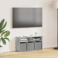 Prolenta Maison Exclusive - Meuble bas à tiroirs, gris béton, 72 x 22,5 x 38 cm