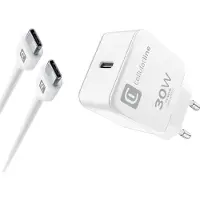 Cellularline USB-C Charger Kit 30W Smartphone, Tablette Blanc Secteur Intérieure