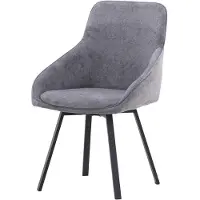 Furnlux Classic FURNLUX Chaise de salle à manger Rosie Grey Und Black 55cm / Hauptfarbe : Gris / Dimensions : 55 x 60 x 88 cm
