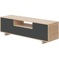 CALICOSY - Meuble TV 3 portes + 1 niche de rangement Zaira - L150 cm