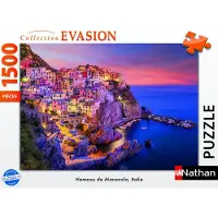 Ravensburger Puzzle 1500 pièces - Hameau de Manarola, Italie, 1500 szt., Miast, 14 lat(a)