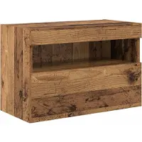 vidaXL Ensemble meuble TV avec éclairage LED 7 pièces Bois ancien Matériau dérivé du bois