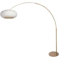 Steinhauer Lampe à arc en bronze Silva Alba avec une teinte blanche Ø60cm