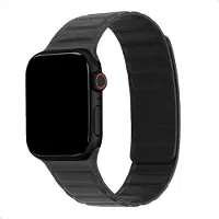 Accezz Bracelet en cuir véritable magnétique pour Apple Watch | 38/40/41/42 mm - Noir