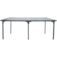 HABITAT ET JARDIN Pergola tonnelle adossée "Marvin" - 5.5 x 3 m - 545 x 298 x 243 cm - Gris foncé