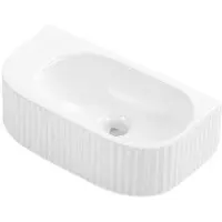 Qeramiq Blend Fontaine - 40x22x12cm - rainuré - demi-rond - sans trou de robinet - céramique - blanc brillant SW1522207
