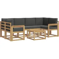 vidaXL Ensemble de salon de jardin 7 pièces, blanc et anthracite