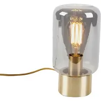 QAZQA Lampe de table design en laiton avec verre fumé - Bliss Cute