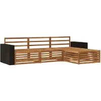vidaXL Ensemble de salon de jardin 4 pièces en bois d'acacia massif, finition naturelle