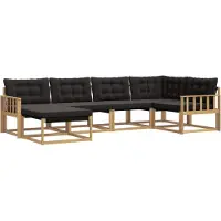 vidaXL Ensemble de canapés d'extérieur avec coussins, 6 pièces, blanc et noir