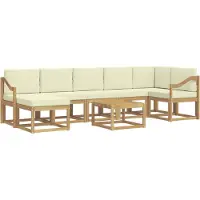 vidaXL Ensemble de canapés d'extérieur , 8 pièces, blanc et crème, en polyester