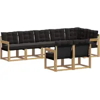 vidaXL Ensemble de canapés d'extérieur avec coussins, 8 pièces, blanc et noir