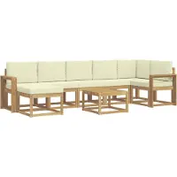 vidaXL Ensemble de canapés d'extérieur , 8 pièces, blanc et crème, en polyester